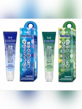 Rude Cosmetics x Mentos Plumping Lip Gloss Fresh Mint Spearmint Pack Of 2